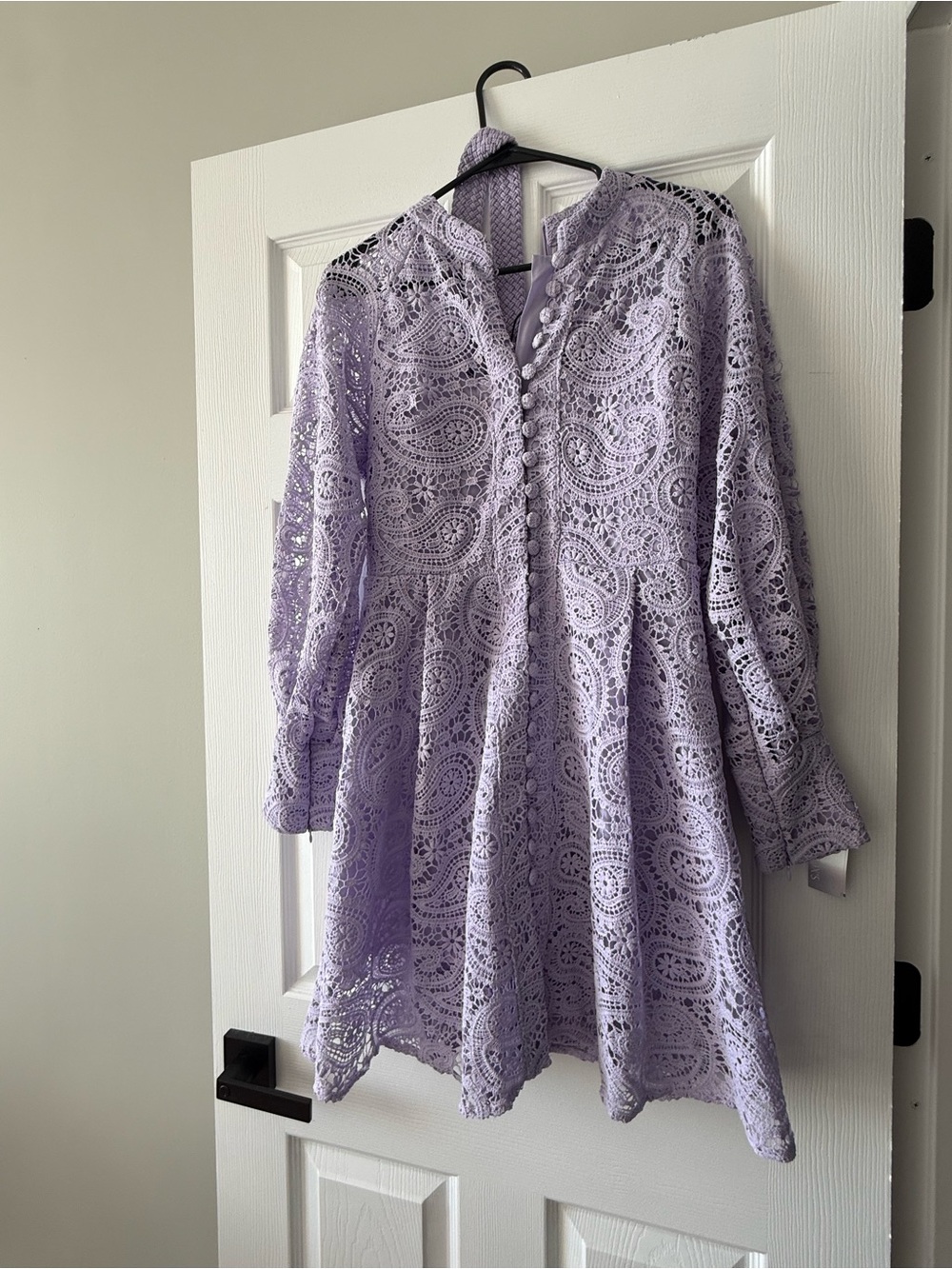 NWT: Lace Mini Dress in Lavender - Elegant Crochet Detail - size 4